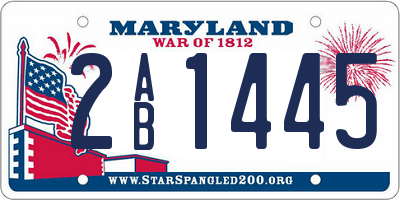 MD license plate 2AB1445