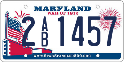 MD license plate 2AB1457