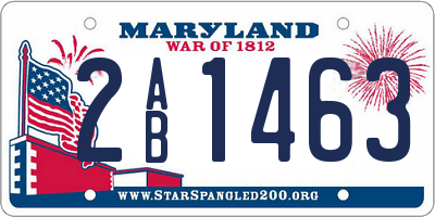 MD license plate 2AB1463