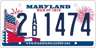 MD license plate 2AB1474