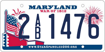 MD license plate 2AB1476