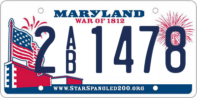 MD license plate 2AB1478