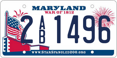 MD license plate 2AB1496