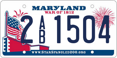 MD license plate 2AB1504
