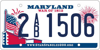 MD license plate 2AB1506
