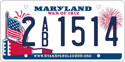 MD license plate 2AB1514