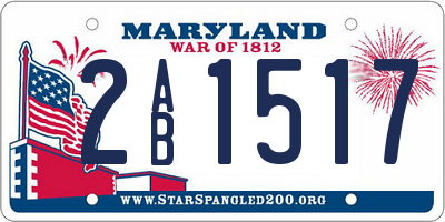MD license plate 2AB1517