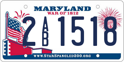 MD license plate 2AB1518