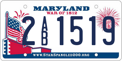 MD license plate 2AB1519