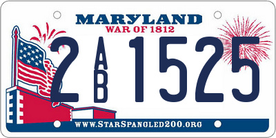 MD license plate 2AB1525