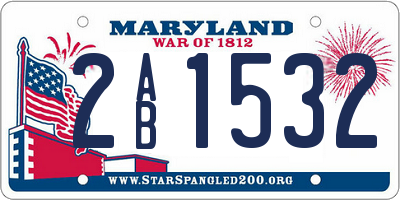 MD license plate 2AB1532