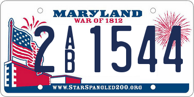 MD license plate 2AB1544