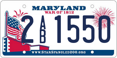 MD license plate 2AB1550