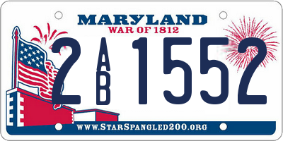 MD license plate 2AB1552