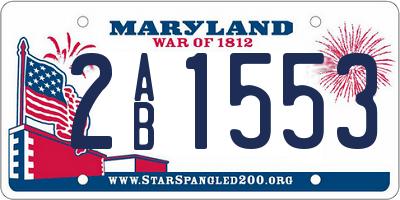 MD license plate 2AB1553