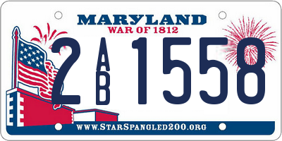 MD license plate 2AB1558