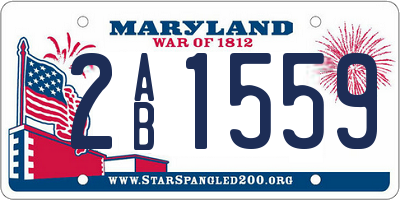MD license plate 2AB1559
