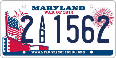 MD license plate 2AB1562