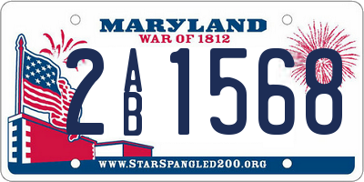 MD license plate 2AB1568