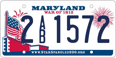 MD license plate 2AB1572