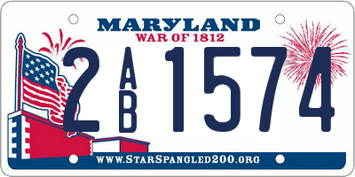MD license plate 2AB1574