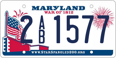 MD license plate 2AB1577