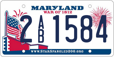 MD license plate 2AB1584