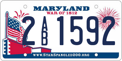 MD license plate 2AB1592