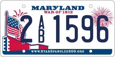 MD license plate 2AB1596