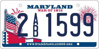 MD license plate 2AB1599
