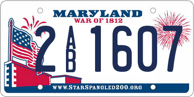 MD license plate 2AB1607