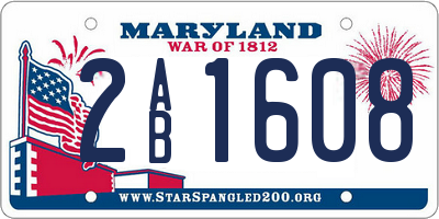 MD license plate 2AB1608
