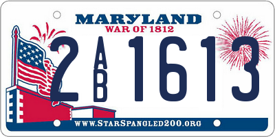 MD license plate 2AB1613