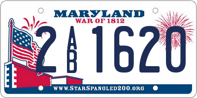 MD license plate 2AB1620