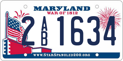 MD license plate 2AB1634