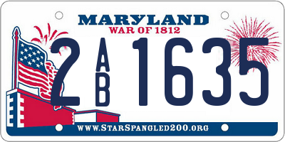 MD license plate 2AB1635