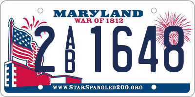 MD license plate 2AB1648