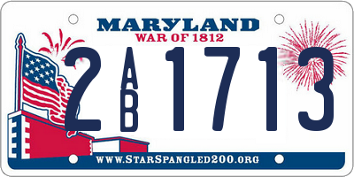 MD license plate 2AB1713