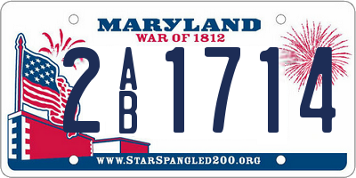 MD license plate 2AB1714