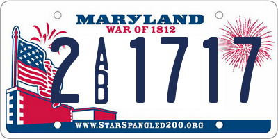 MD license plate 2AB1717