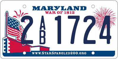 MD license plate 2AB1724