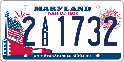 MD license plate 2AB1732