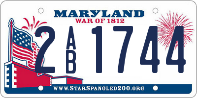 MD license plate 2AB1744