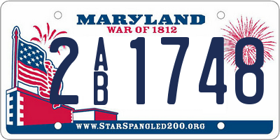 MD license plate 2AB1748