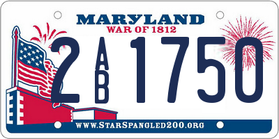 MD license plate 2AB1750
