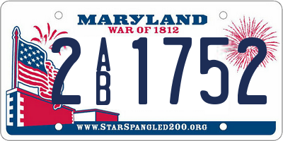 MD license plate 2AB1752