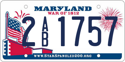 MD license plate 2AB1757