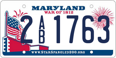 MD license plate 2AB1763