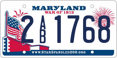 MD license plate 2AB1768
