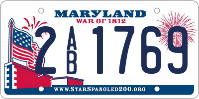 MD license plate 2AB1769